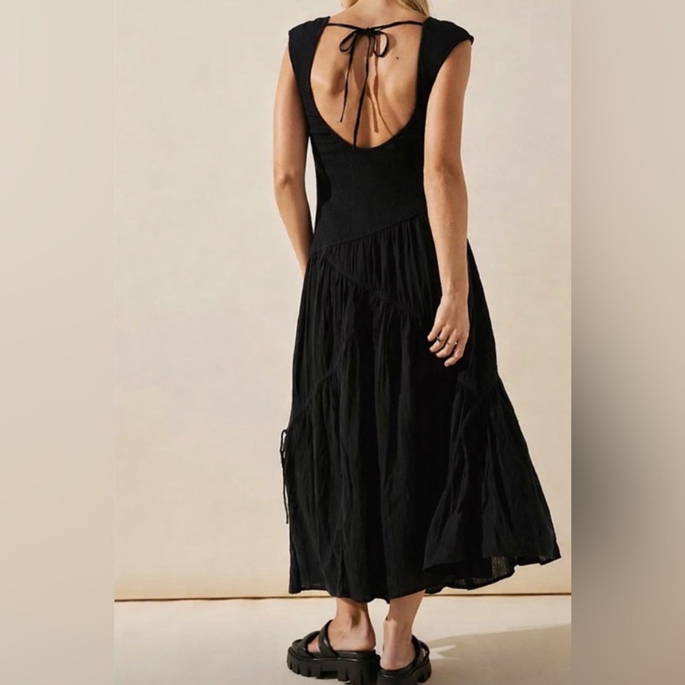 Free People Traveler Midi Dress Black Sleeveless Flowy Midi Dress Small - Picture 3 of 5